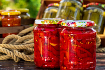 Canned peppers in vinegar