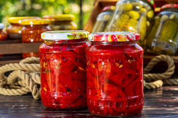 Canned peppers in vinegar