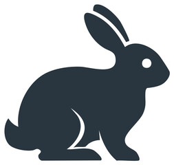 Obraz premium Minimalist vector illustration of a rabbit in black and white simple silhouette
