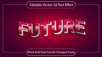 Future 3d text effect with editable vector graphic