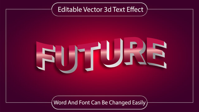 Future 3d text effect with editable vector graphic - Powered by Adobe