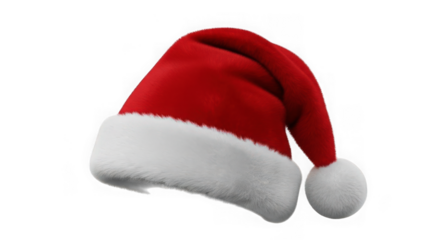 Red and White santa hats for festive holiday season celebration