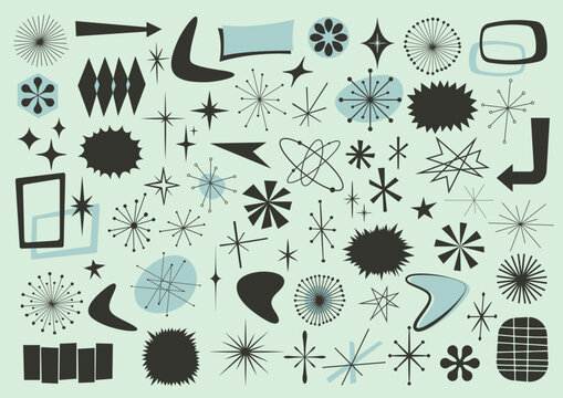 Atomic style vector Pack of different shapes from the fifties - Part 2