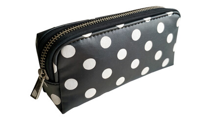Black wallet with white polka dots representing fashion accessories lifestyle retail and modern style themes