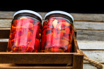 Obraz premium Canned peppers in vinegar