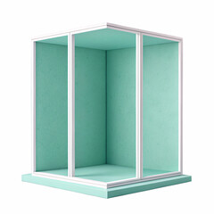 Minimal empty showcase shelf structure suitable for product display interior mockups and branding