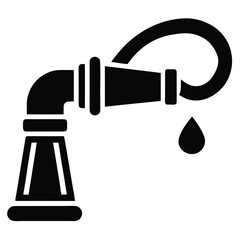 Fire hose nozzle icon water solid flat vector minimalist design