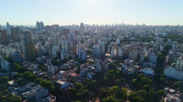 Buenos Aires, Argentina aerial city by drone 4k shot in the morning