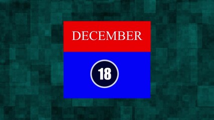 December 18th Calendar Page with Textured Background