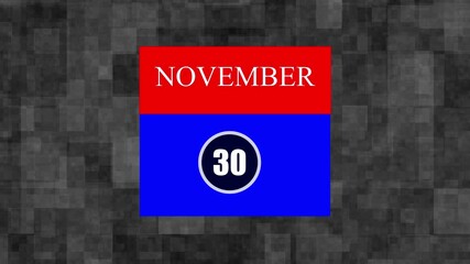 November 30th Calendar Page with Textured Background