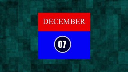 December 7th calendar date with abstract background