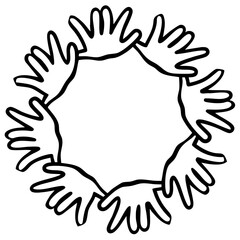 Mental health awareness doodle art icon. line art element illustration concept.