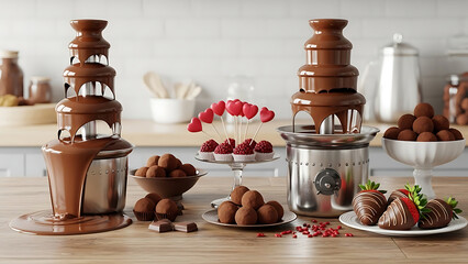 Chocolate Fountains and Sweet Treats Display dessert