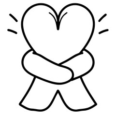 Mental health awareness doodle art icon. line art element illustration concept.