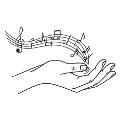 hand with music notes