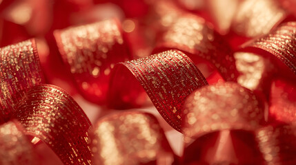 Red Gold Ribbon Swirl