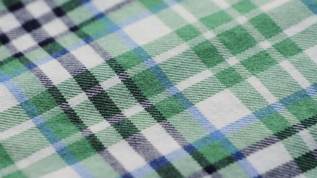 Soft checkered print cotton. The concept of design, natural fabrics for comfortable everyday.
