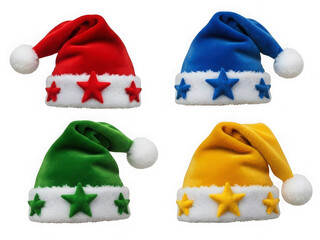 Festive Santa hats with star detail and white pom-pom