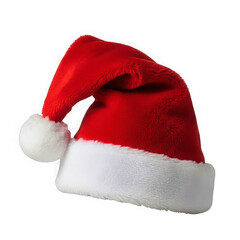 Santa's red hat with white pom-pom