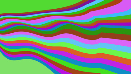 Dynamic Abstract with Bright Green and Multicolored Stripes, Contemporary Art Illustration, and Modern Graphic Design