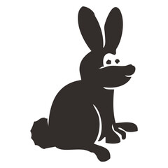Cartoon rabbit silhouette