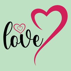 Love Typography Valentine Design: Elegant Script T-Shirt with Heart Symbol and Romantic Flair