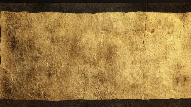 Old textured parchment sheet with frayed edges, rustic antique style on dark backdrop, concept of history, vintage or ancient manuscript