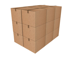 box boxes square isolated - 3d renderng
