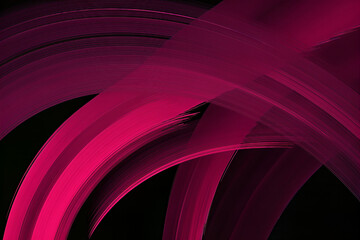 Abstract flowing pink brush strokes on black background dynamic artistic texture for modern design e