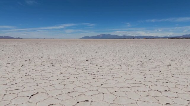 Vista a&eacute;rea con drone de las "Salinas Grandes" en la provincia de Jujuy, Argentina.