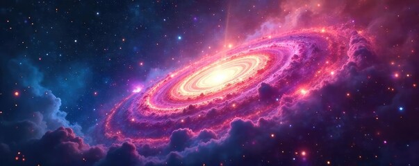 Stunning nebula swirls in vibrant colors, cosmic dust and gas clouds forming celestial structures, a breathtaking view of the galaxy's grandeur ,  colors,  nature