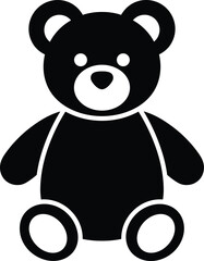 Black silhouette of a teddy bear icon on white background animal
