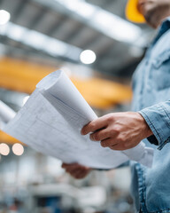 A man is holding a piece of paper with a drawing on it