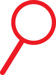 Red magnifying glass search zoom icon vector illustration