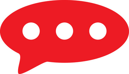 Red speech bubble with three dots chat icon vector illustration