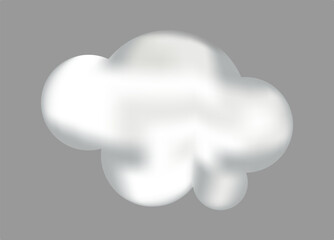 A white cloud on a gray background, fluffy and soft in appearance