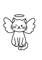 Cute Angel Cat Illustrations with Wings and Halo