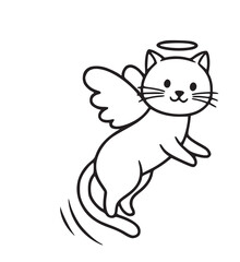 Cute Angel Cat Illustrations with Wings and Halo