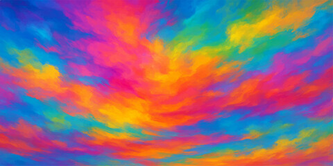 Abstract watercolor background with seamless rainbow color texture, bright paint splash pattern, and colorful vector illustration design