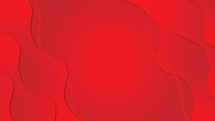 Red Abstract Background with Fluid Wave Shapes