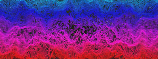 Neon Wavefront — a panoramic gradient landscape ideal for widescreen prints, wallpapers, and digital backdrops