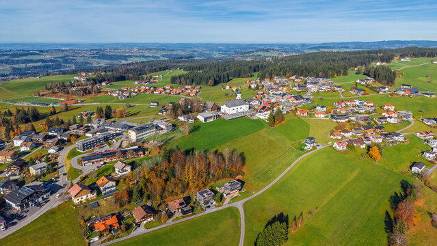 The village of Sulzberg, Bregenzer Wald Region, State of Vorarlberg, Austria
