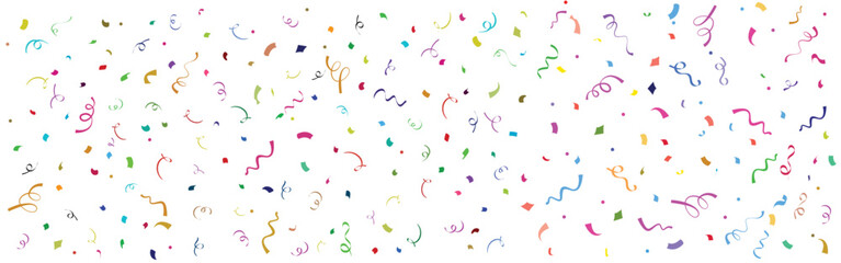 Colorful Confetti Celebration Pattern on White Background