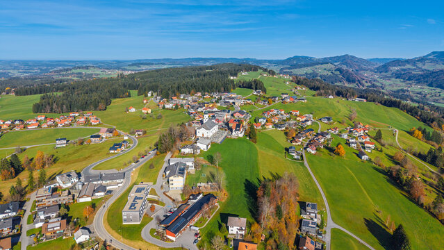 The village of Sulzberg, Bregenzer Wald Region, State of Vorarlberg, Austria
