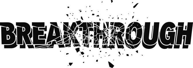Breakthrough Grunge Vector Typography With Shattered Text Effect