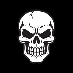 Vector skull on black background
