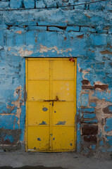 Old Yellow door in Jodhpur, India
