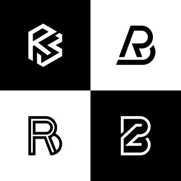 Modern abstract minimalist letter logo designs featuring various alphabet initials design