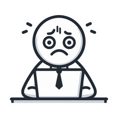 Stress Working Stickman Figures Vector Design