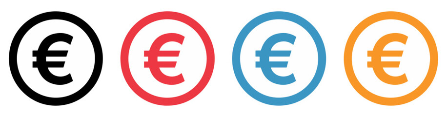 euro symbol set in colored ovals
